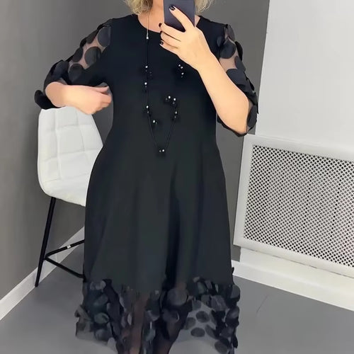 Elegant O-Neck A-Line Dress