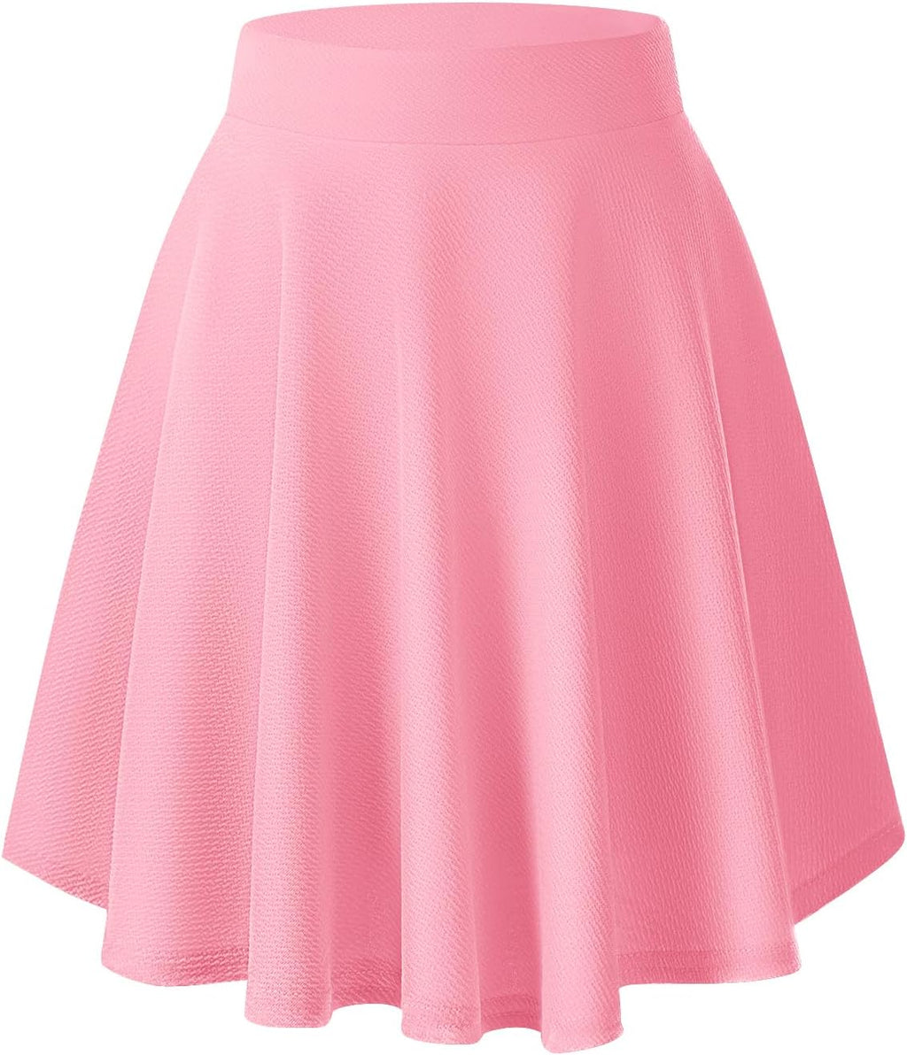 Women'S Basic Versatile Stretchy Flared Casual Mini Skater Skirt