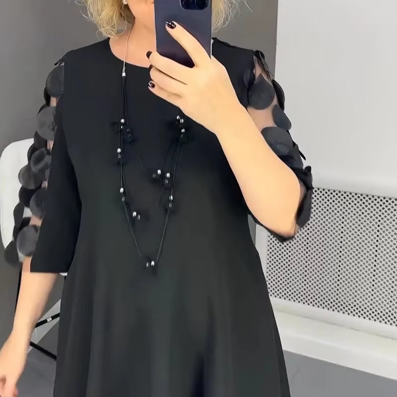 Elegant O-Neck A-Line Dress