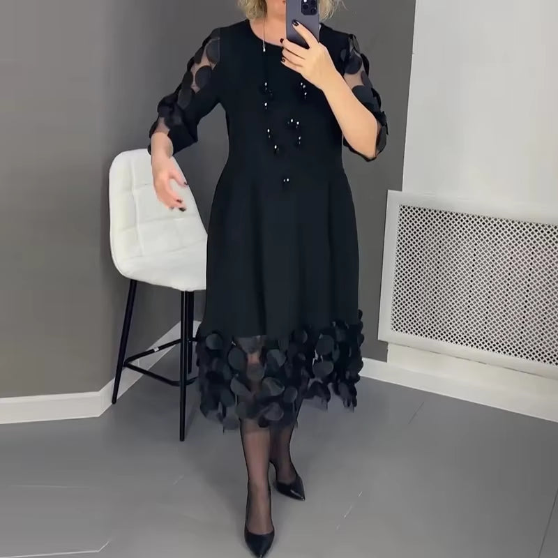 Elegant O-Neck A-Line Dress