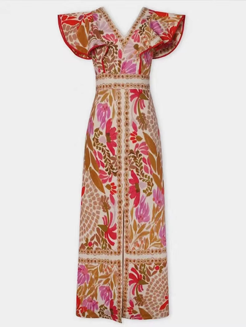 Summer Backless Print Dress for Women